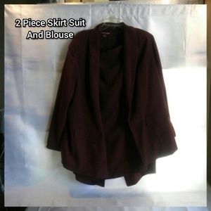 Burgundy Jessica London Skirt Suit- Size 24
